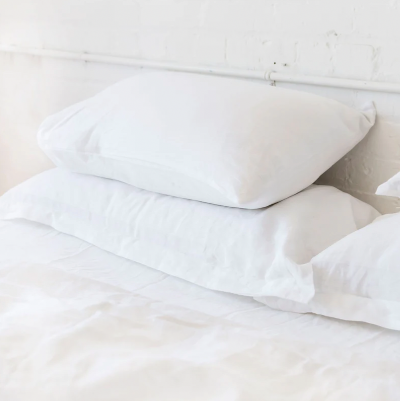 French Linen Pillow Sham - Snow