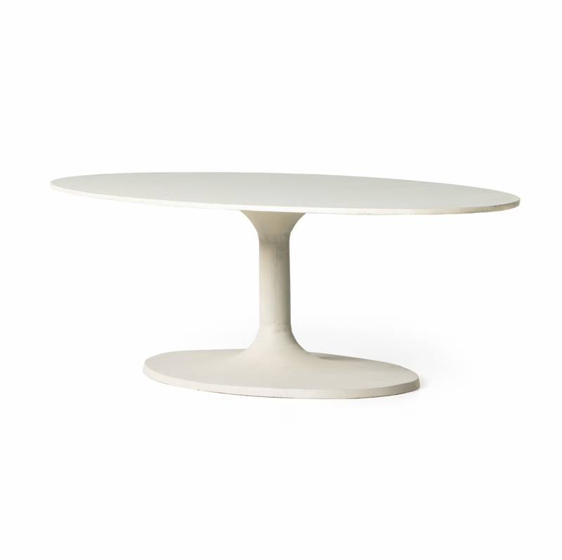 Simone Oval Coffee Table - Textured Matte White