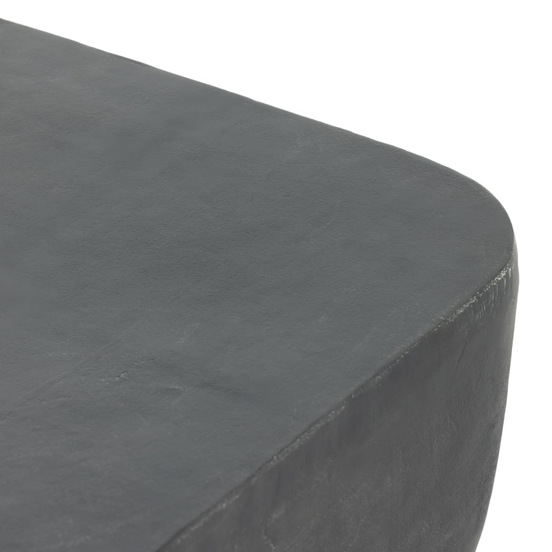 Basil Square Outdoor End Table - Aged Grey