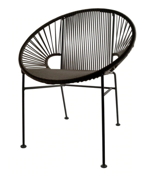Juarez Outdoor Dining Chair - Black Weave - Black Frame