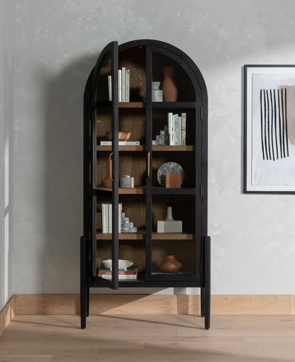Tolle Cabinet - Drifted Matte Black with Drifted Oak