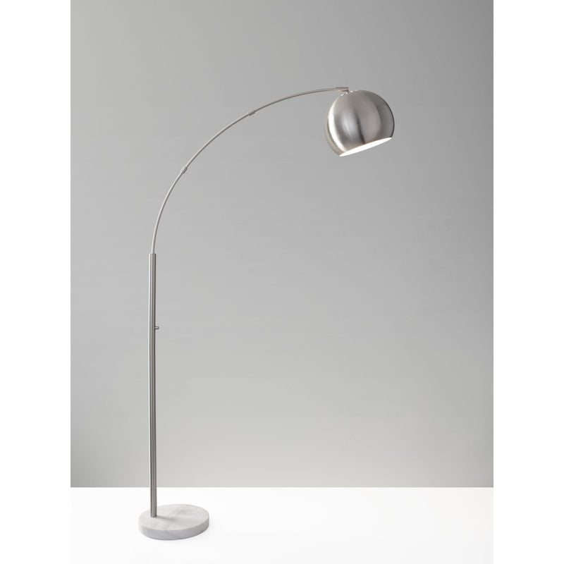 Zion Arc Lamp - Brushed Steel