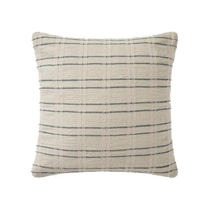 Amber Lewis - Belmont 22" Cream and Blue Cushion
