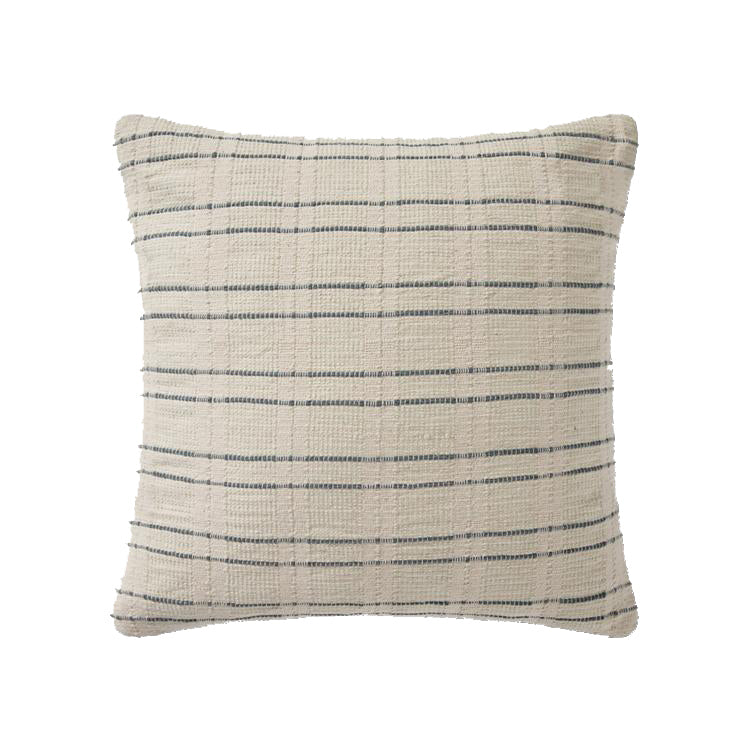 Amber Lewis - Belmont 22" Cream and Blue Cushion