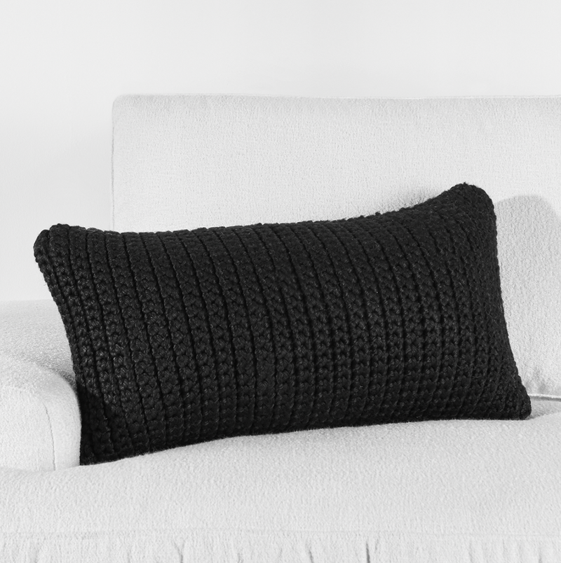 Marnie Black Outdoor Cushion - Lumbar