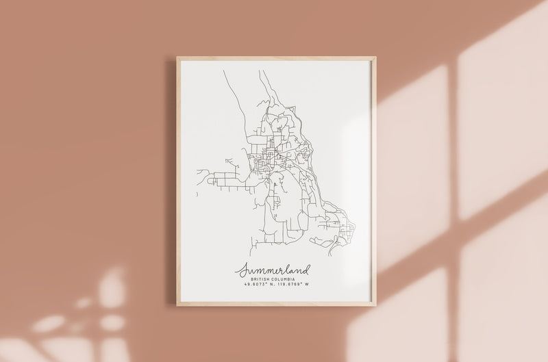 Summerland Hand Drawn Map Print