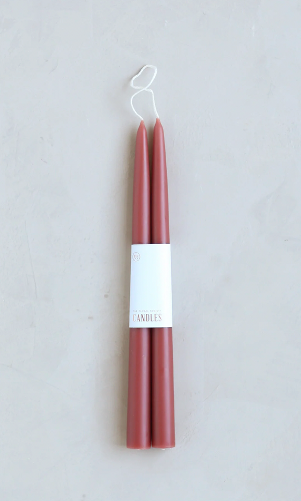 Dipped Taper Candle - Clay