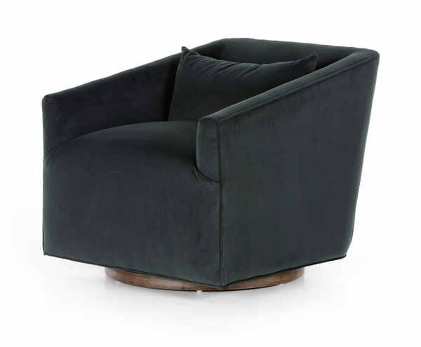 York Swivel Chair - Modern Velvet Smoke