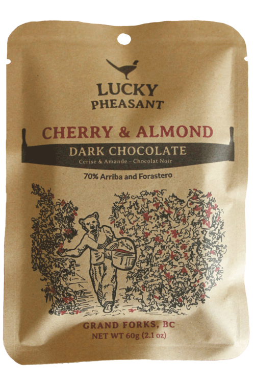 Lucky Pheasant - Cherry &amp; Almond - Dark Chocolate Bar