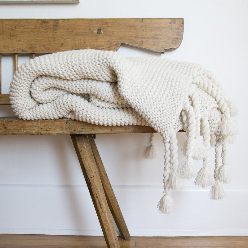 Lucy Antique White Oversized Throw