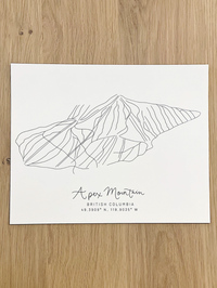 Apex Mountain Hand Drawn Map Print