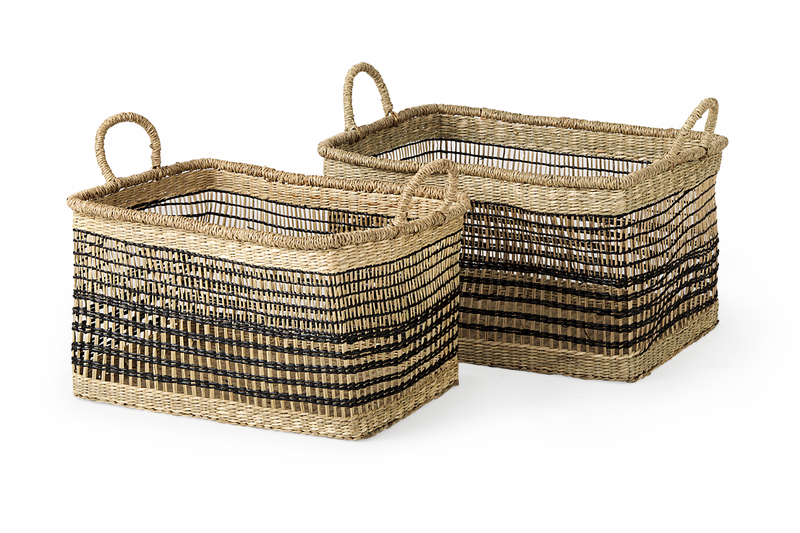 Karev Baskets - Natural &amp; Black - Set of Two