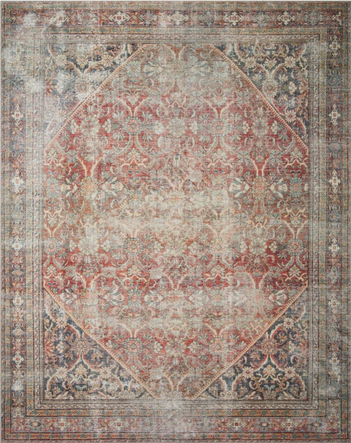 Amber Roderick Rug Amber Lewis - Georgie Red and Navy Area Rug – Arcadia Modern Home
