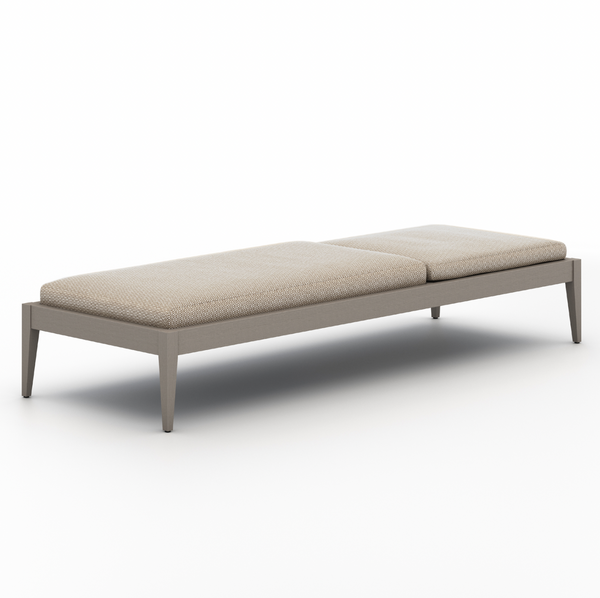 Sherwood Outdoor Chaise - Weathered Grey and Faye Sand