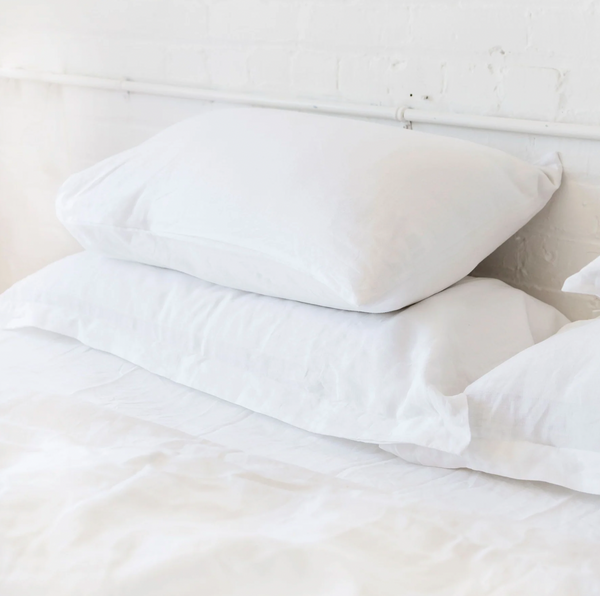 French Linen Pillow Sham - Snow