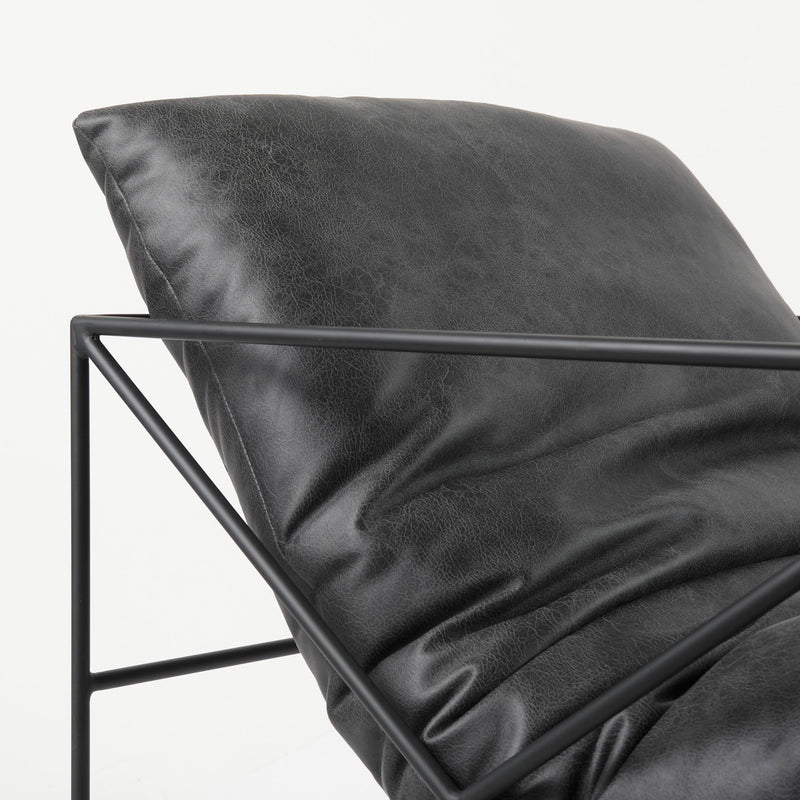 Kennedy Accent Chair - Black Vegan Leather