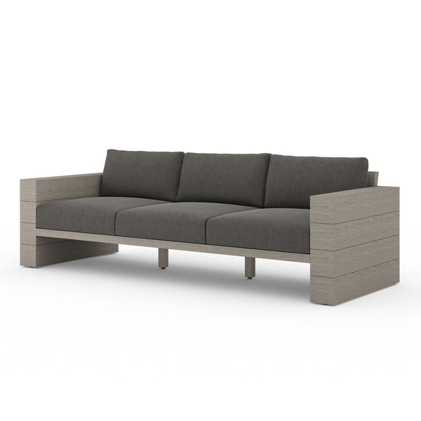 Leroy 3 Seater Outdoor Sofa - Weathered Grey - Charcoal
