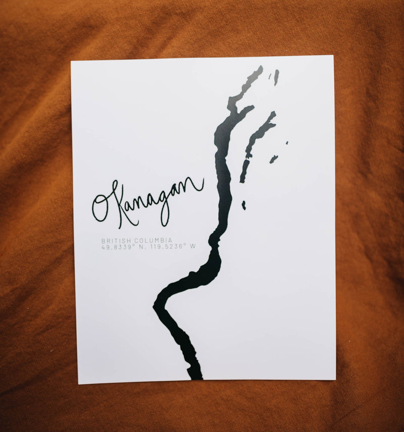 Okanagan Hand Drawn Map Print