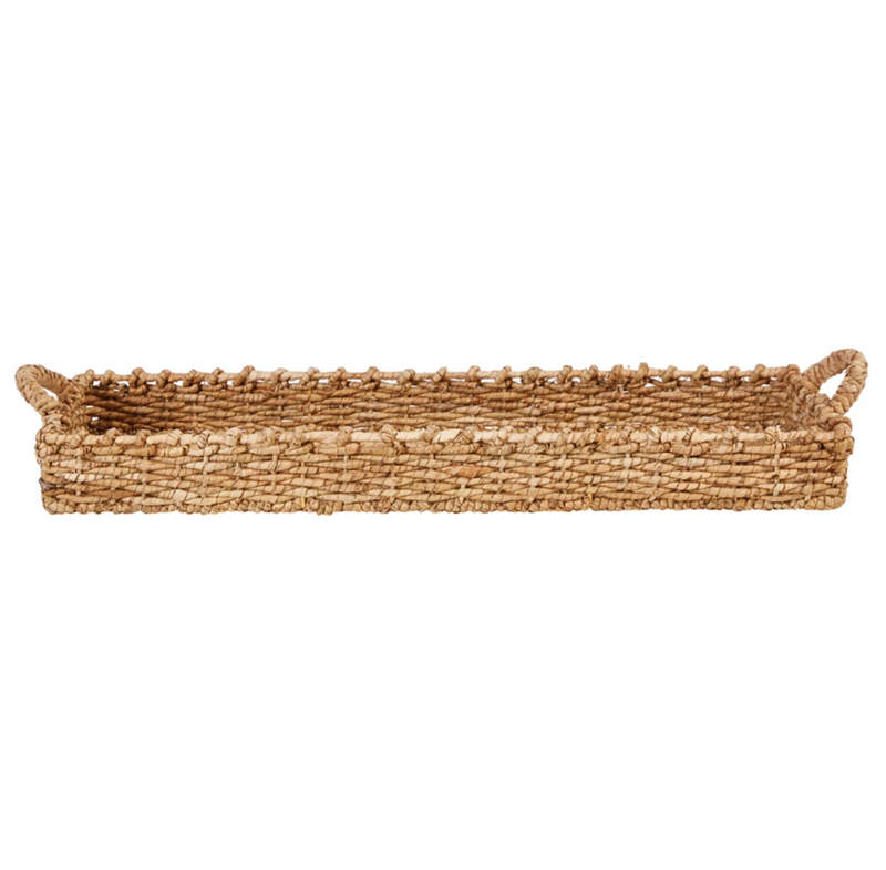Decorative Hand-Woven Seagrass Tray with Handles