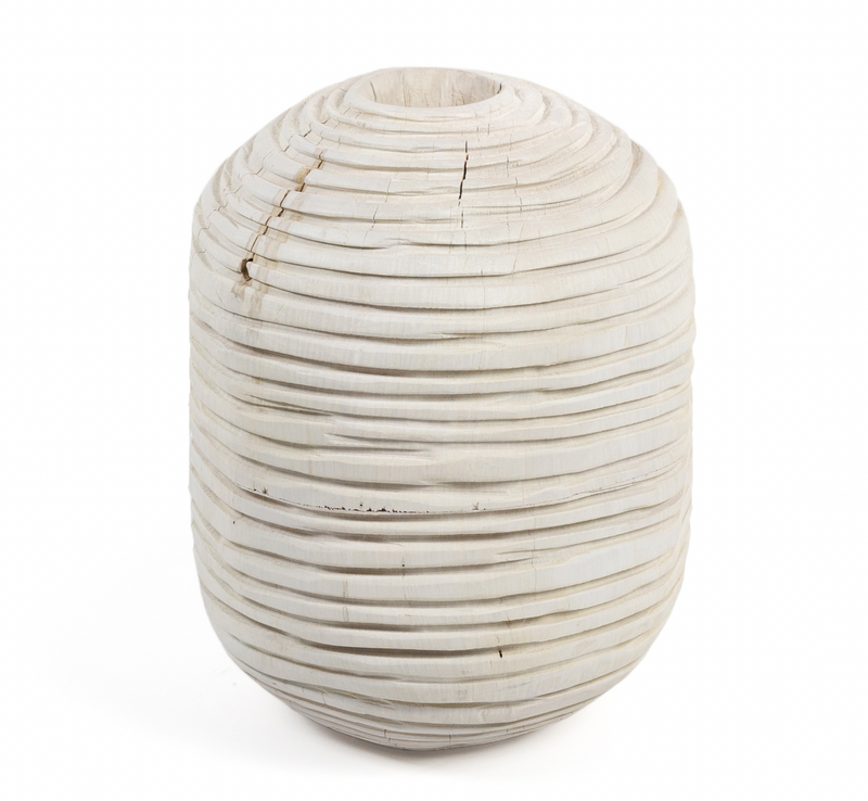 Beto Banded Vase - Ivory