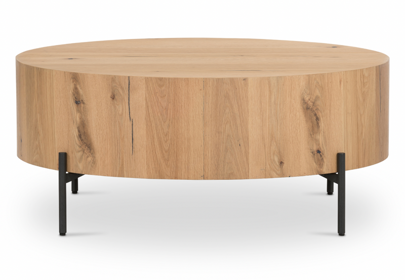 Eaton Drum Coffee Table - Light Oak Resin