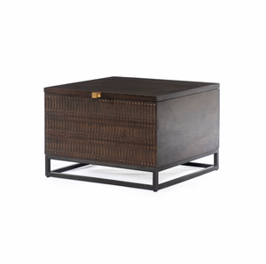 Kelby Storage Bunching Table - Carved Vintage Brown