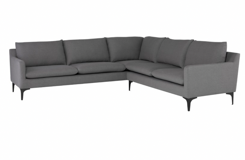 Andre Sectional - Slate Grey