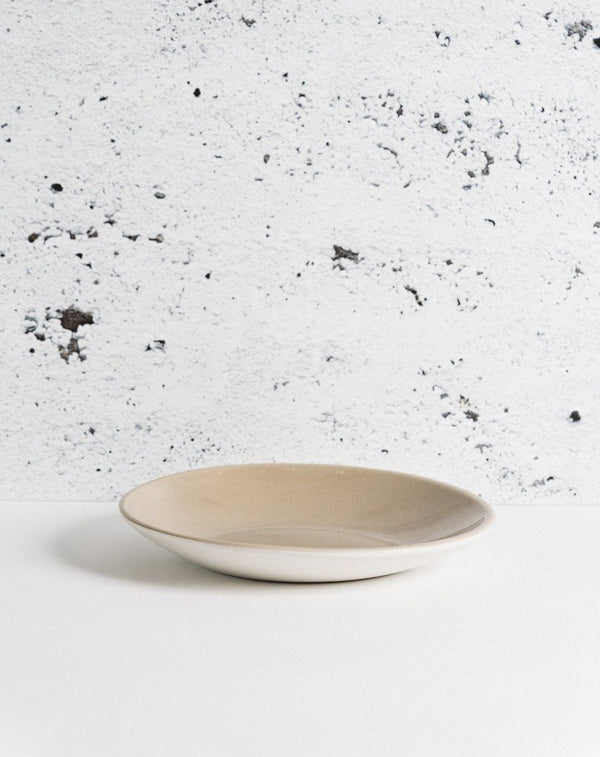 Stoneware Dinner Plate | Dadasi - Matte White &amp; Linen