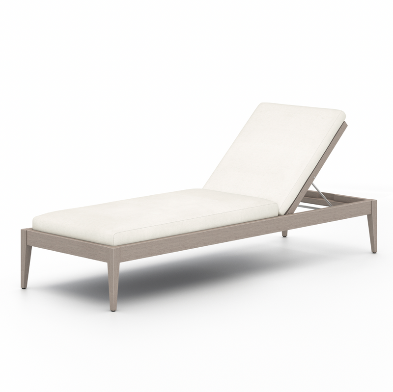 Sherwood Outdoor Chaise - Weathered Grey and Natural Ivory
