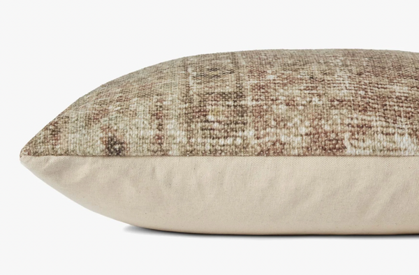 Vintage Pattern Clay and Beige Lumbar Cushion