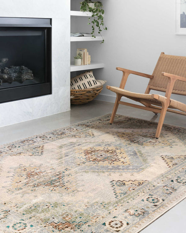 Isador Oatmeal and Silver Area Rug