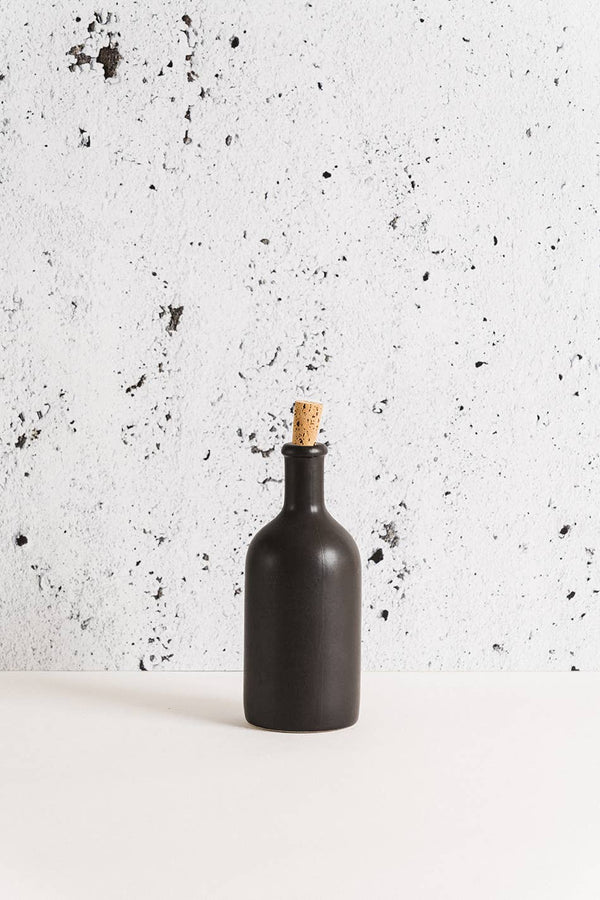 Stoneware Olive Oil Bottle| Jazz | Matte Black