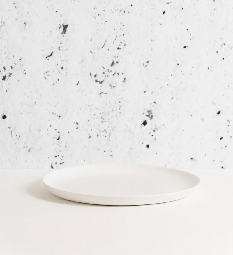 Stoneware Flat Dinner Plate | Edan | Matte White/Satin White