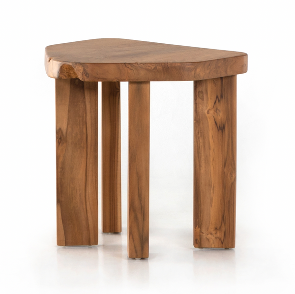 Haines Accent Stool - Aged Natural Teak
