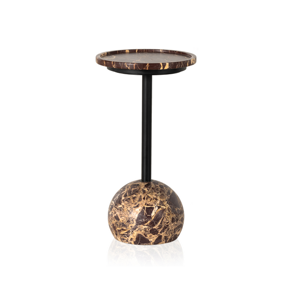 Viola Accent Table - Merlot Marble