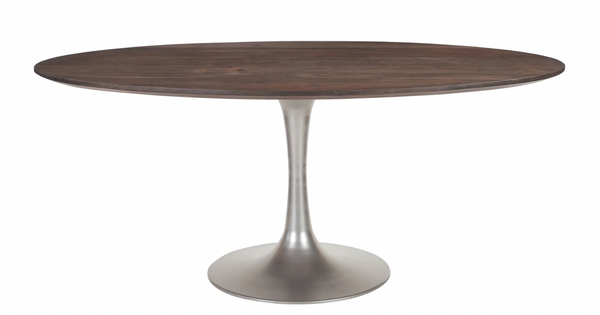 Utah Oval Dining Table - Silver Base