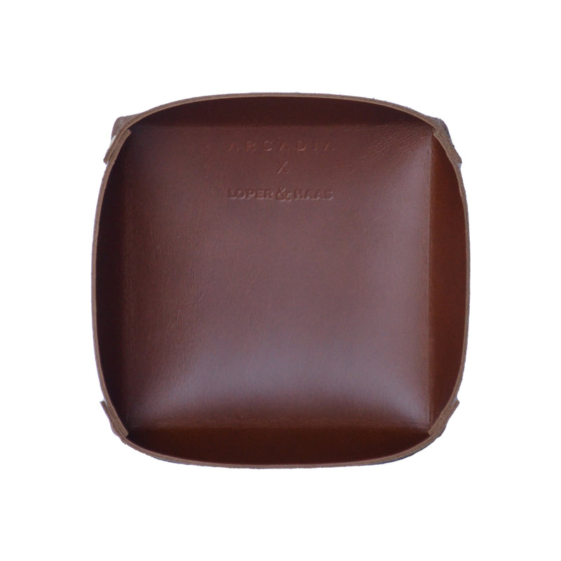 Leather Valet Tray - Tobacco
