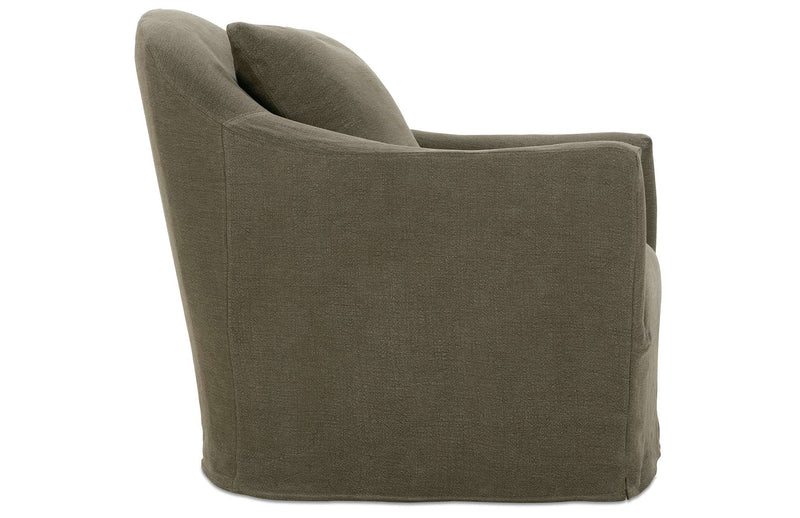 Custom Noel Slipcovered Swivel Chair
