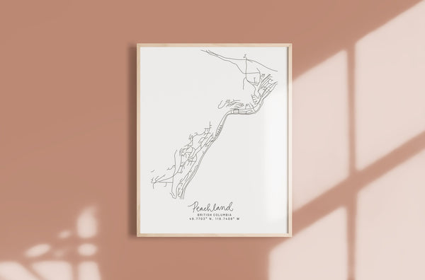 Peachland Hand Drawn Map Print