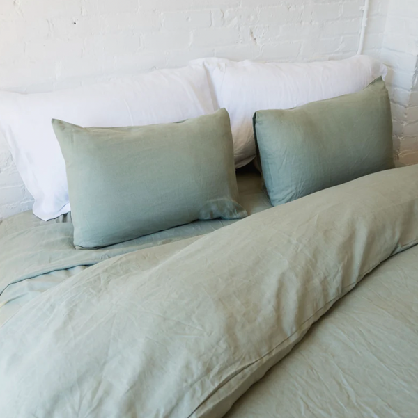 French Linen Pillow Shams - Seagrass