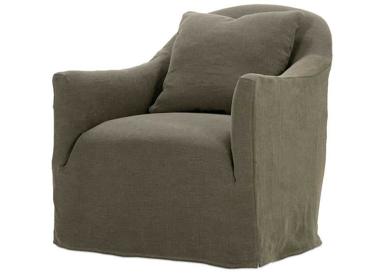 Custom Noel Slipcovered Swivel Chair
